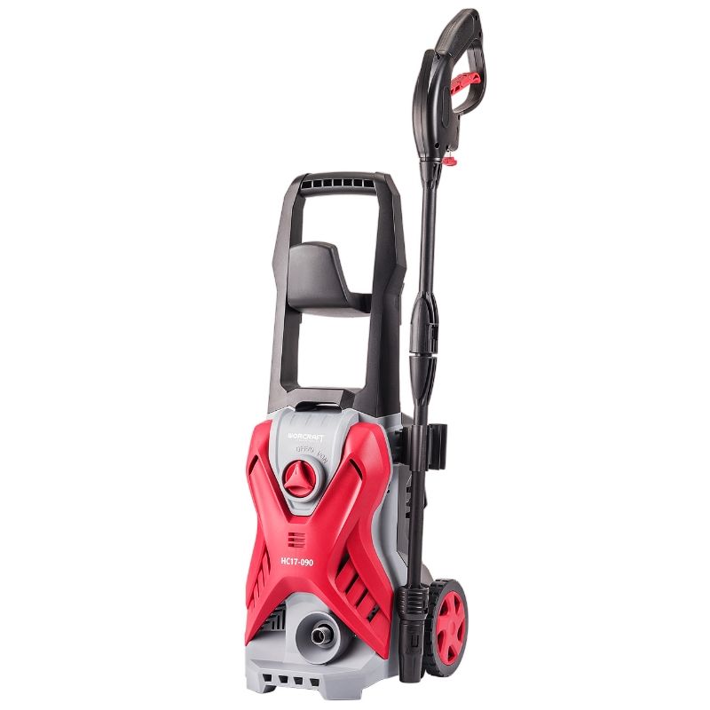 Мойка высокого давления WORCRAFT HC17-090 с насадкой, вид сбоку.