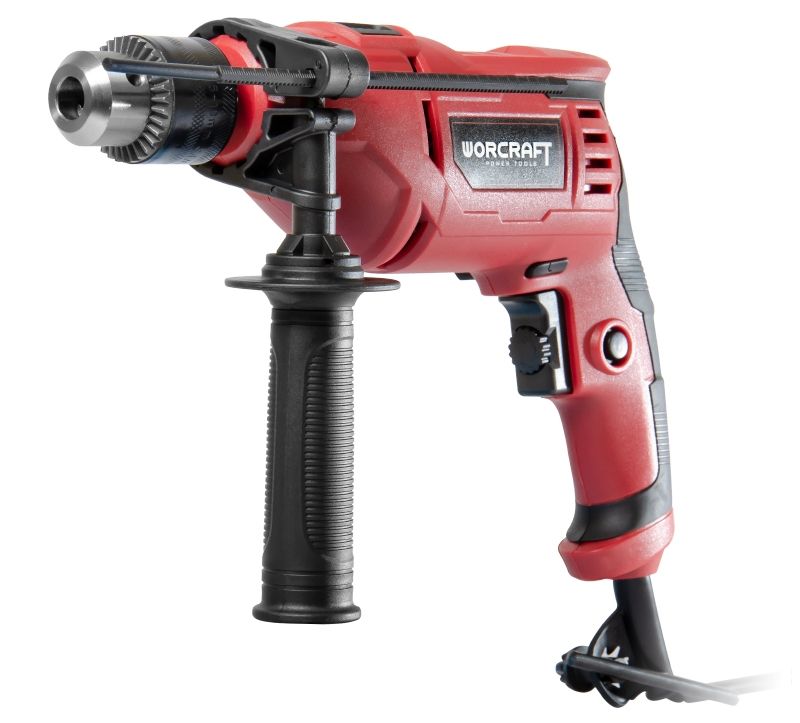 Ударний дриль WORCRAFT ID-700 з додатковою ручкою — вигляд збоку.