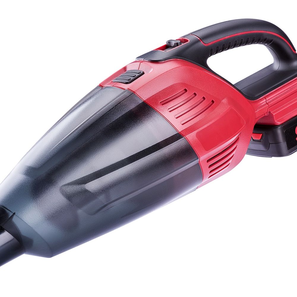 Ручной аккумуляторный пылесос WORCRAFT CPVC-S20Li на белом фоне.