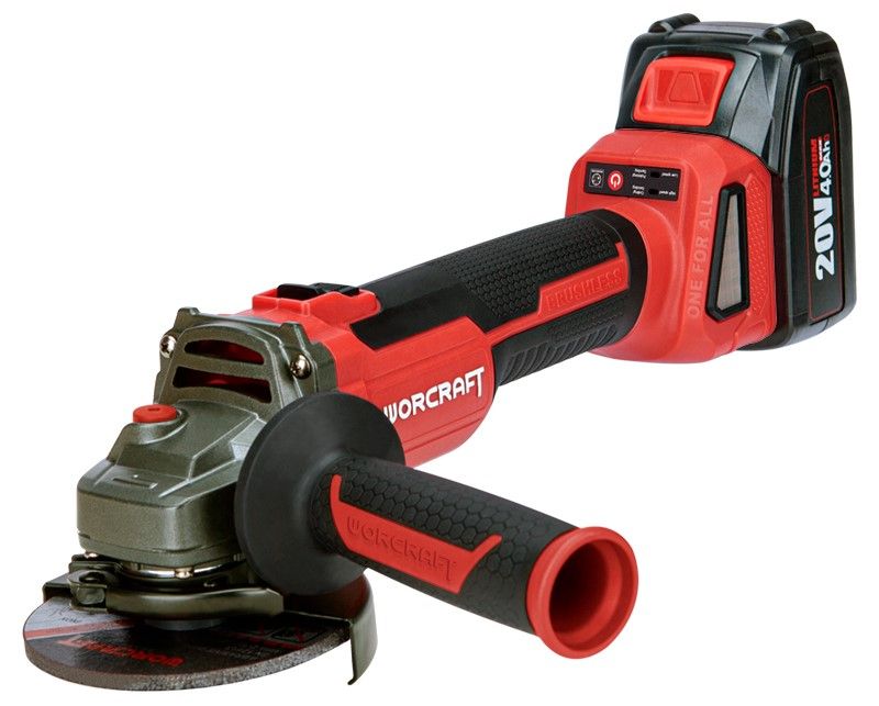 Акумуляторна безщіткова шліфмашина кутова WORCRAFT CAG-S20LIBH-125
