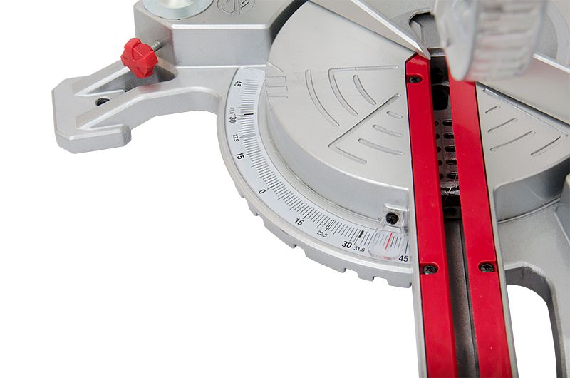 Угломерная шкала основания торцовочной пилы WORCRAFT MST20-255 с фиксатором угла реза.