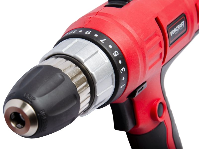 Бічний вигляд патрона та передньої частини корпусу мережевого шуруповерта WORCRAFT WED-650.