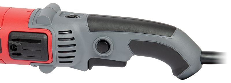 Комплект WORCRAFT AG14-150S: угловая шлифмашина, коробка и ключ для замены диска.