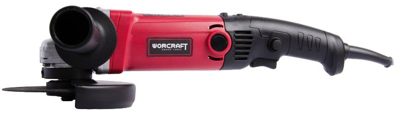 Комплектация шлифмашины WORCRAFT WAG13-125V: инструмент, ручка, защитный кожух и ключ.