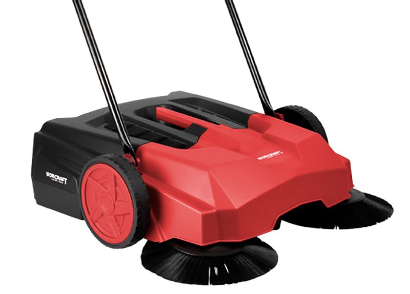 Подметальная машина WORCRAFT HPS-650 крупным планом с акцентом на корпус и щетки
