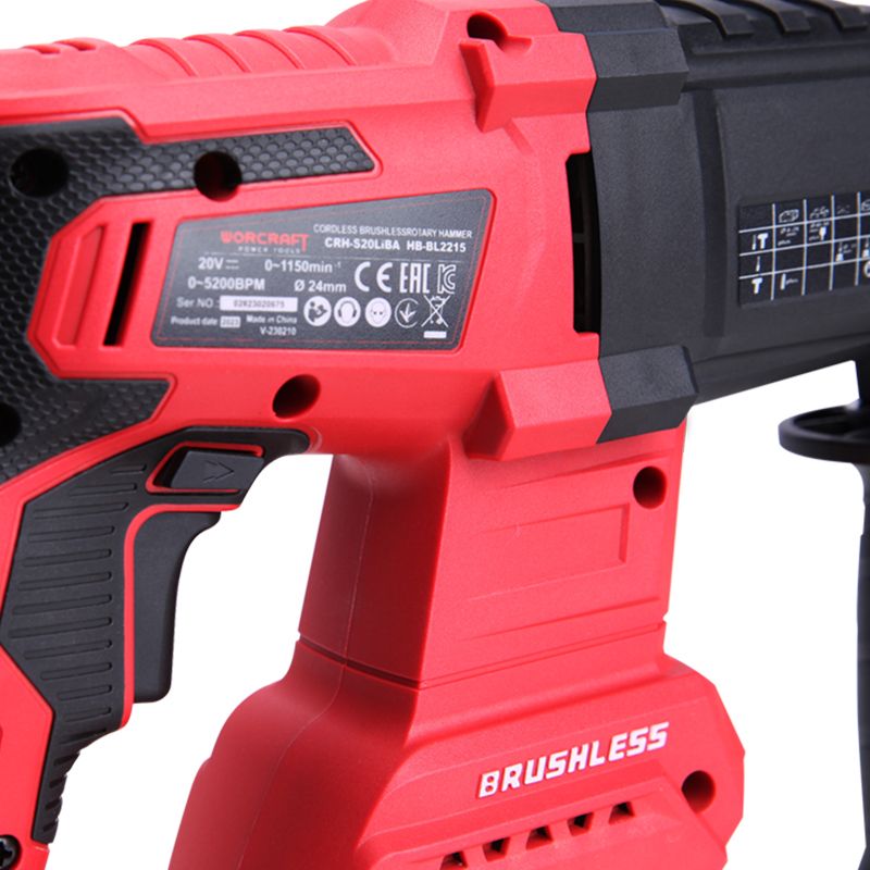 Картинка тыльной части перфоратора WORCRAFT с маркировкой