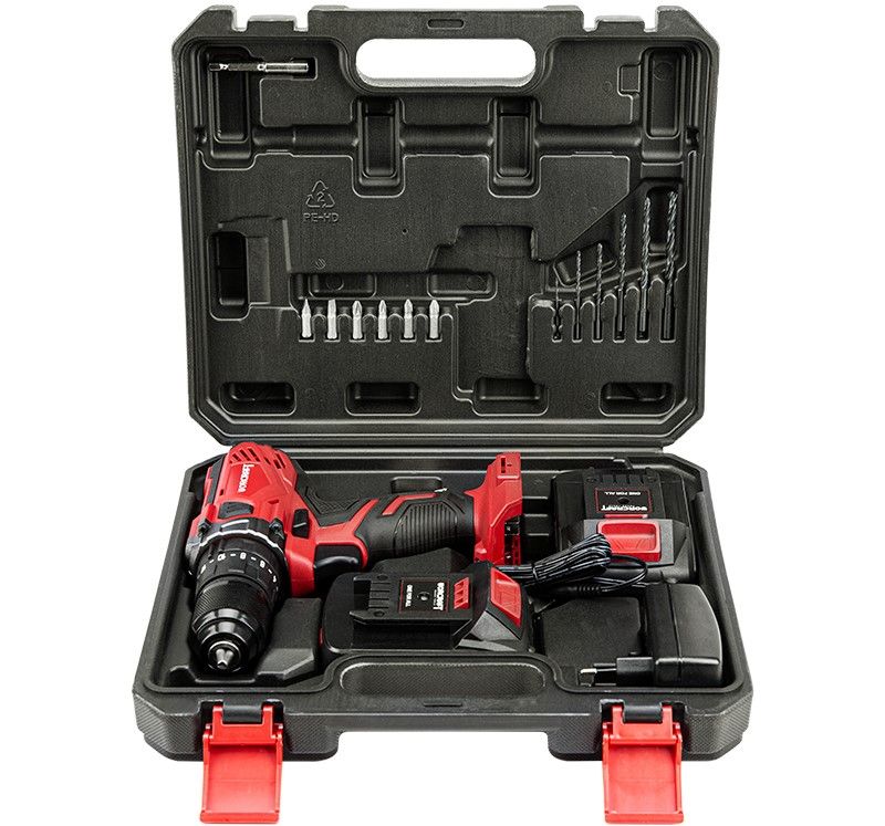 Набор WORCRAFT CHD-S20LiWB в пластиковом кейсе, готовый к использованию.