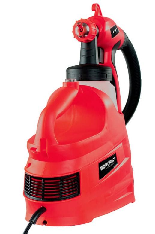 Вид на заднюю часть корпуса краскопульта WORCRAFT SG08-800 с вентиляцией.