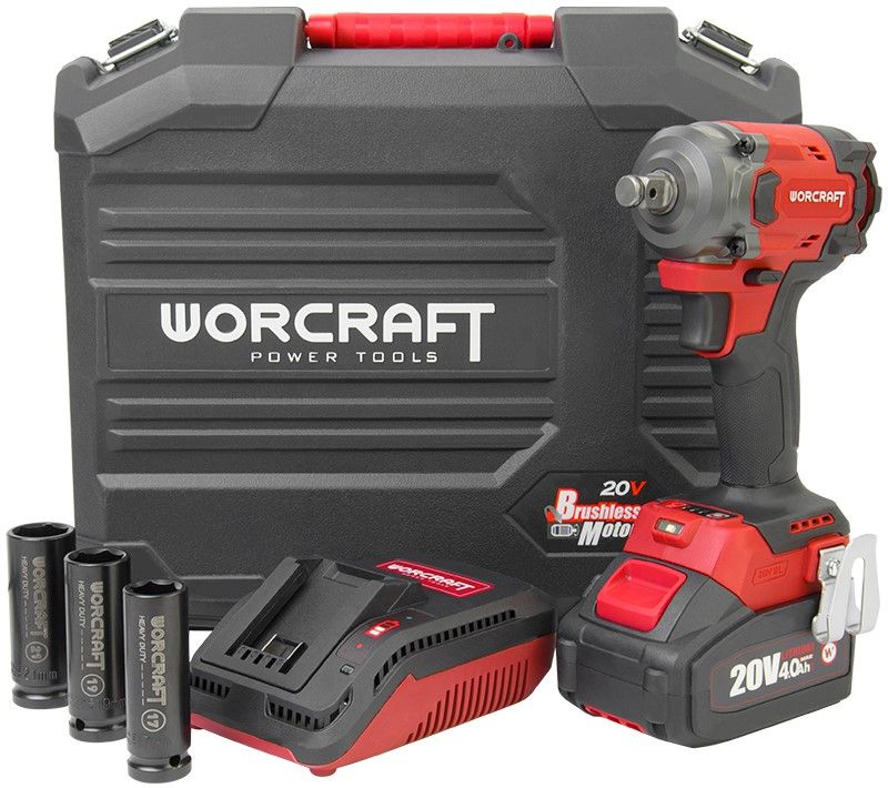 Гайковёрт WORCRAFT с комплектом