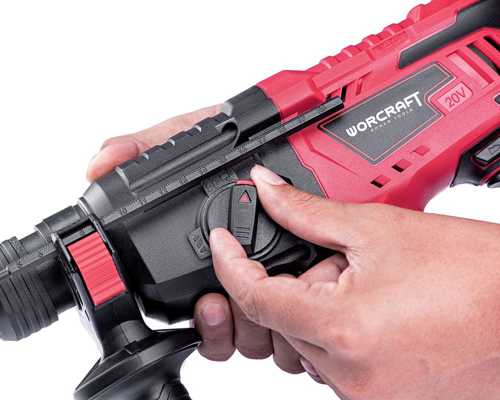 Крупний план регулятора режиму роботи WORCRAFT CRH-S20LiB.