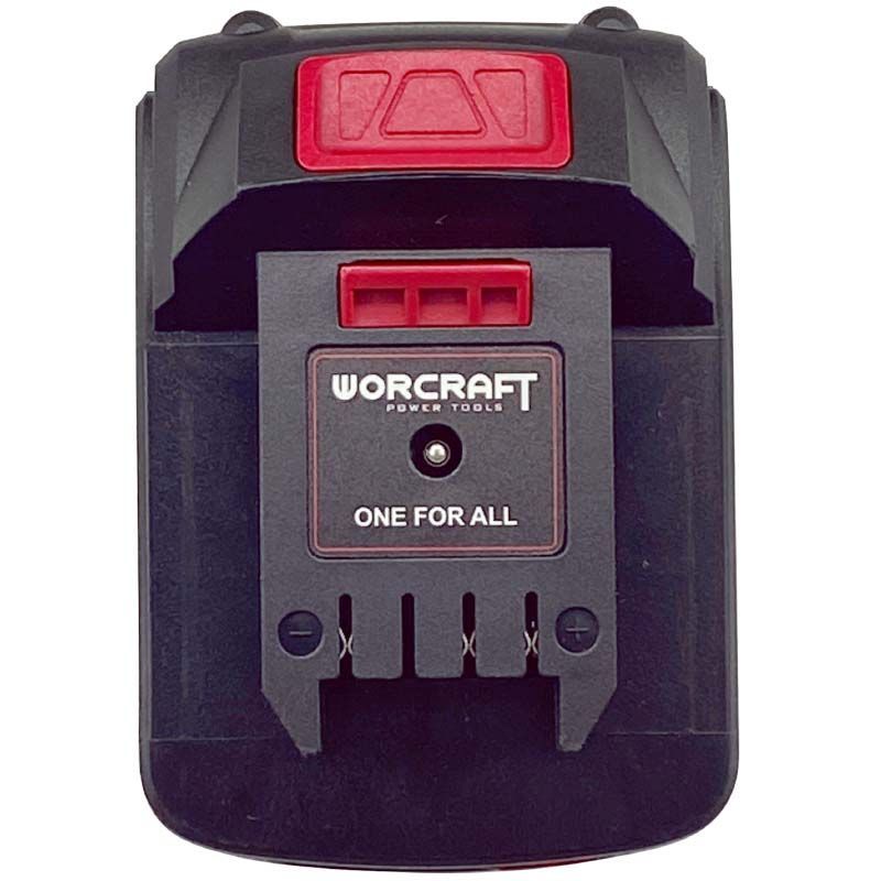 Аккумулятор WORCRAFT CLB-20V-2.0HC, вид сверху с контактной площадкой.