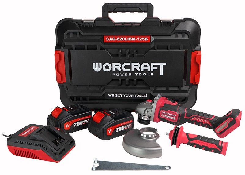 Аккумуляторная бесщеточная шлифмашина угловая WORCRAFT CAG‑S20LiBM‑125B