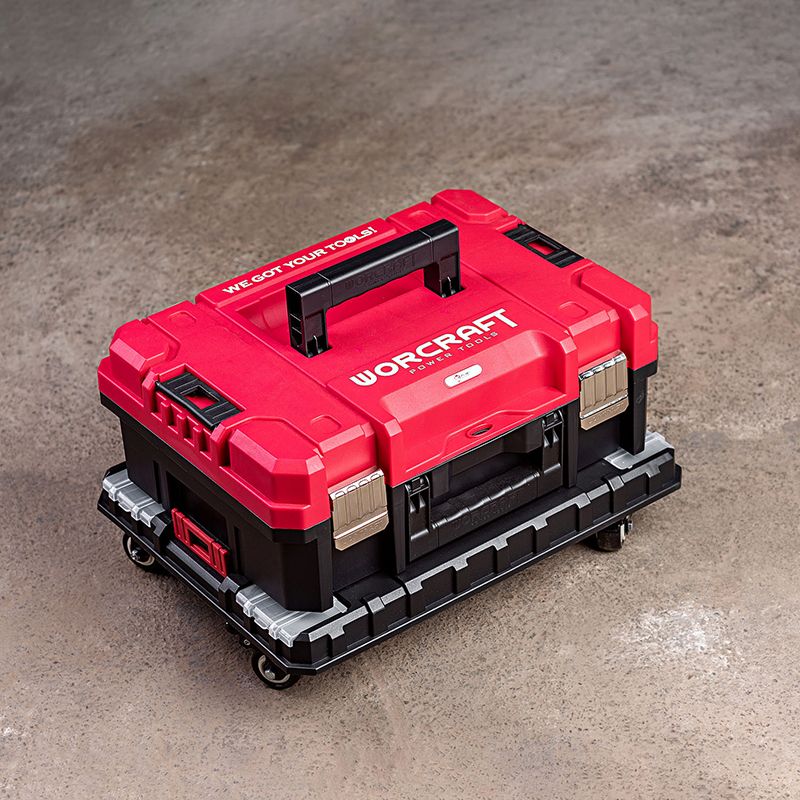 Ящик для инструментов WORCRAFT XCUBE100, красная крышка.