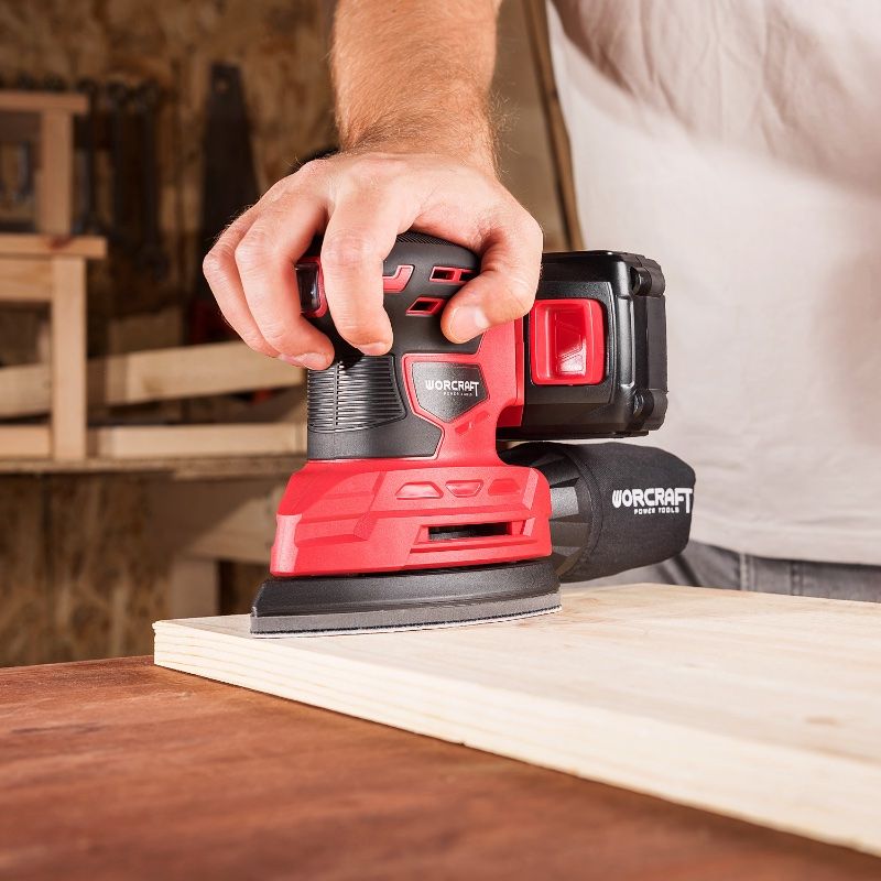 Аккумуляторная шлифмашина дельтовидная вибрационная WORCRAFT CPMS-S20Li