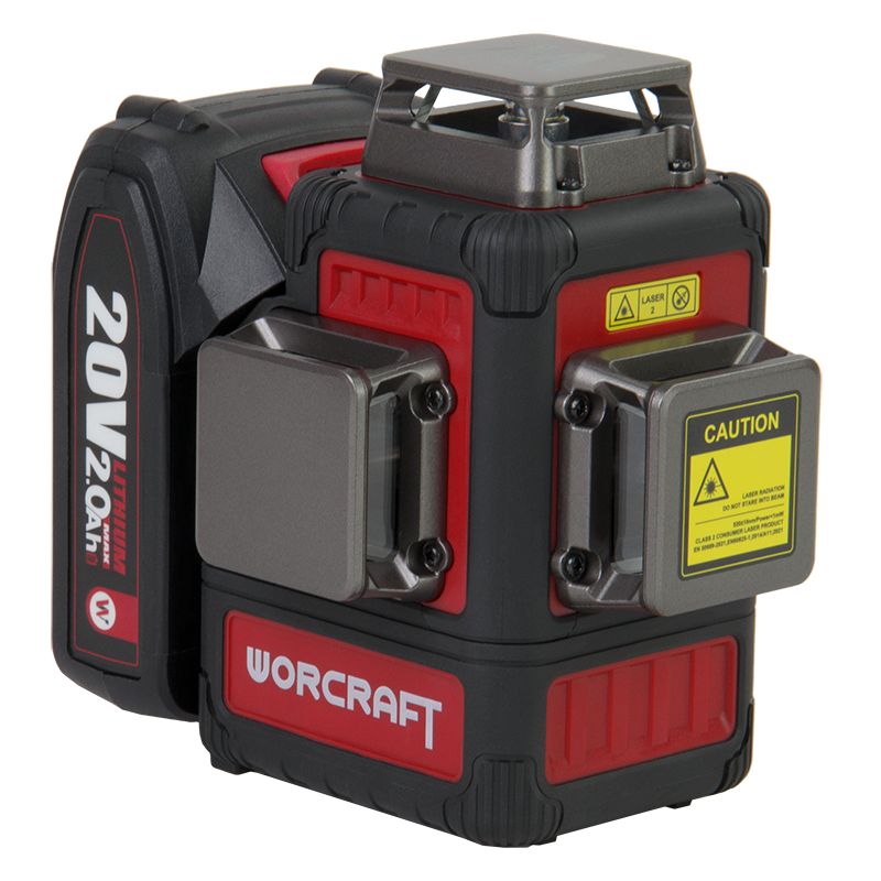 Аккумуляторный лазерный уровень 3D WORCRAFT XCUBE026