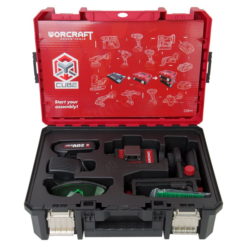 Аккумуляторный лазерный уровень 3D WORCRAFT XCUBE026