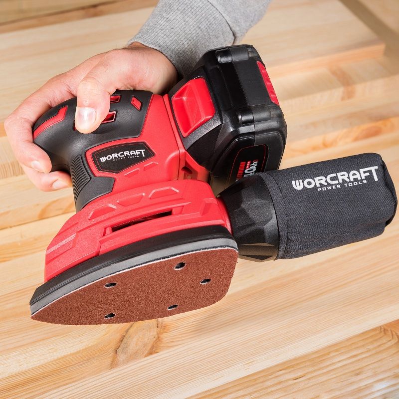 Аккумуляторная шлифмашина дельтовидная вибрационная WORCRAFT CPMS-S20Li