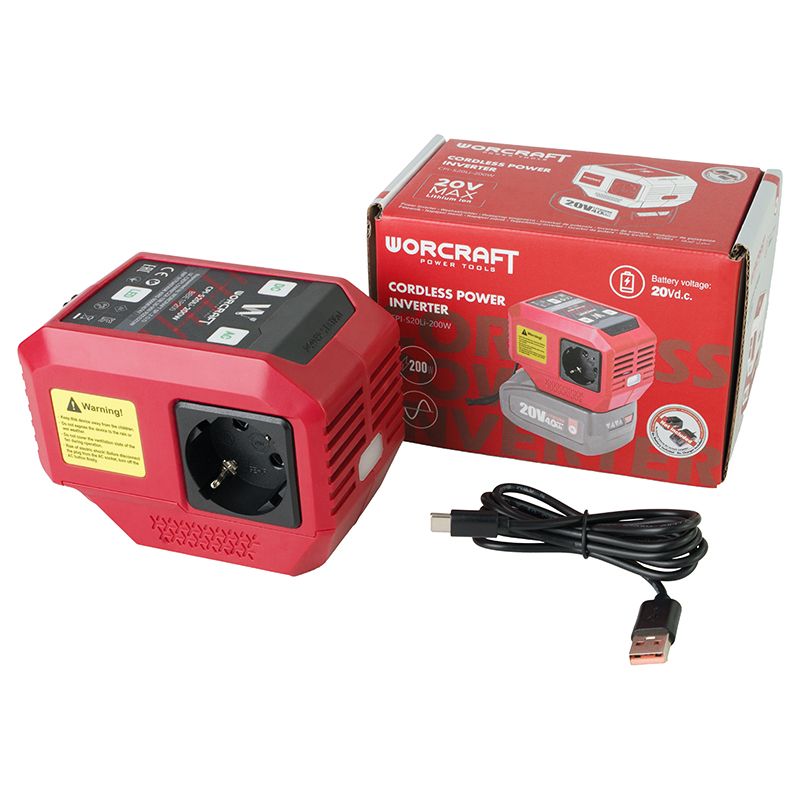 Аккумуляторный инвертор напряжения WORCRAFT CPI-S20Li-200W