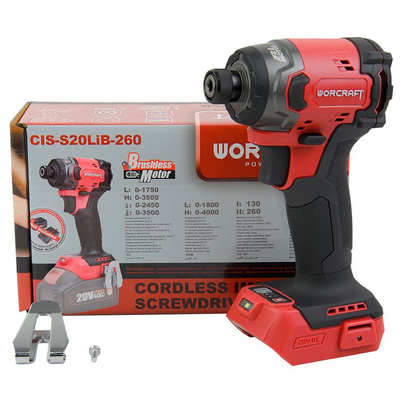 Аккумуляторный бесщеточный винтовёрт ударный WORCRAFT CIS-S20LiB-260