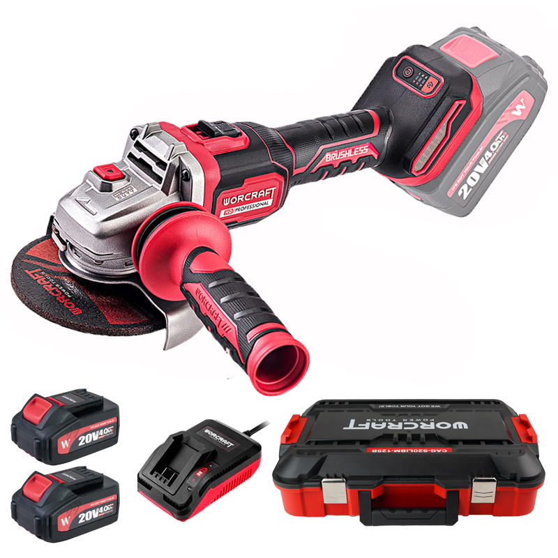 Акумуляторна безщіткова шліфмашина кутова WORCRAFT CAG‑S20LiBM‑125B