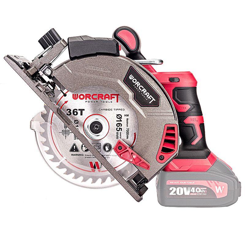 Аккумуляторная бесщеточная циркулярная пила WORCRAFT CCS-S20LiB