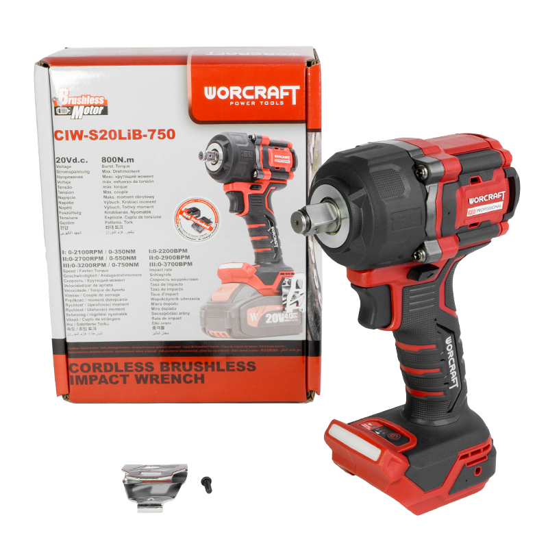 Акумуляторний безщітковий гайковерт ударний WORCRAFT CIW-S20LiB-750