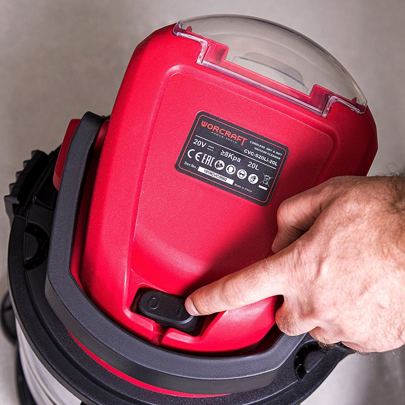 Аккумуляторный строительный пылесос WORCRAFT CVC-S20Li-20L