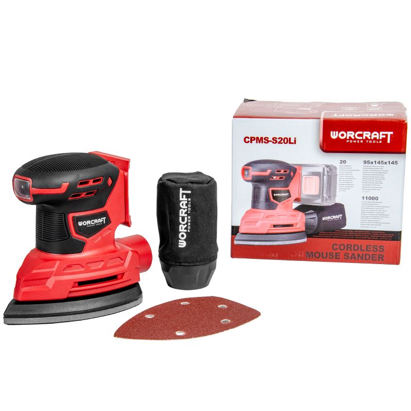 Аккумуляторная шлифмашина дельтовидная вибрационная WORCRAFT CPMS-S20Li