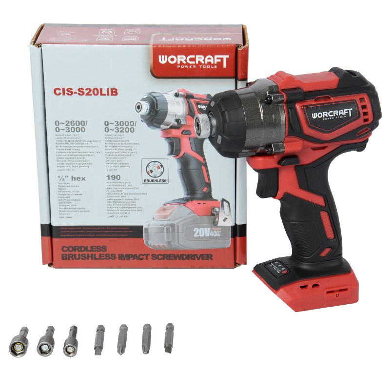 Аккумуляторный бесщеточный винтовёрт ударный WORCRAFT CIS-S20LiB