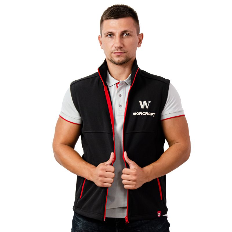 Жилетка рабочая черная WORCRAFT