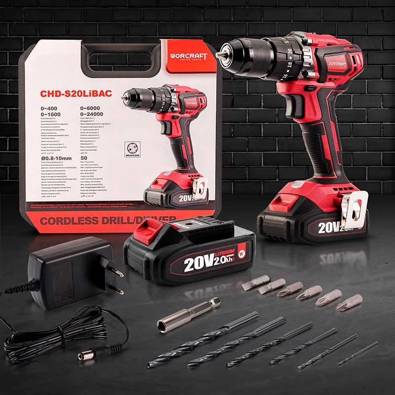 Аккумуляторный бесщеточный шуруповерт WORCRAFT CHD-S20LiBAC